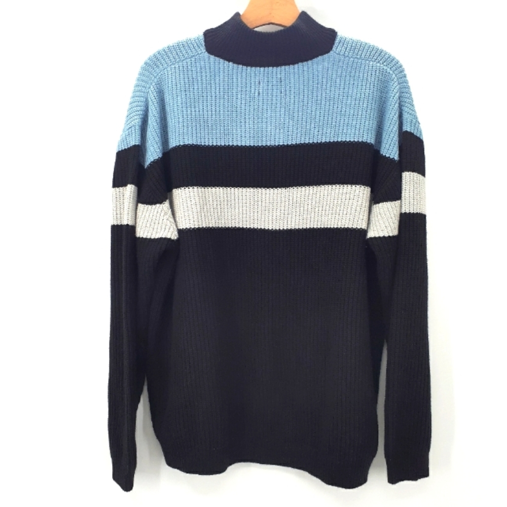 ASOS Knitted Ribbed Half Zip Sweater with Color Block Chests - Picture 4 of 8